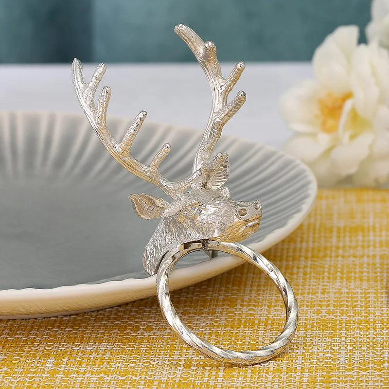 Stag Head Napkin Ring - 6 Pcs