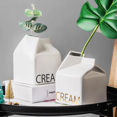 Milk & Cream Ceramic Vase