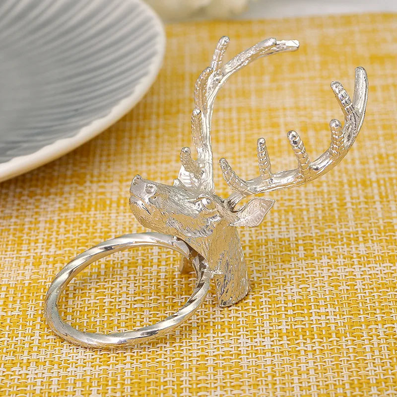 Stag Head Napkin Ring - 6 Pcs