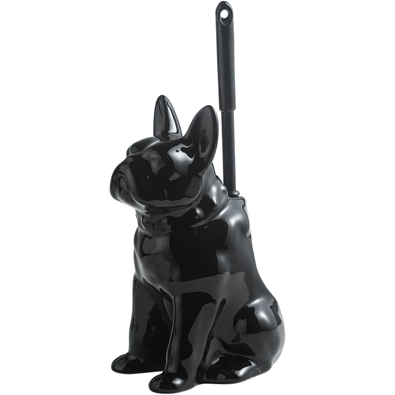Ceramic Bulldog Toilet Brush Holder