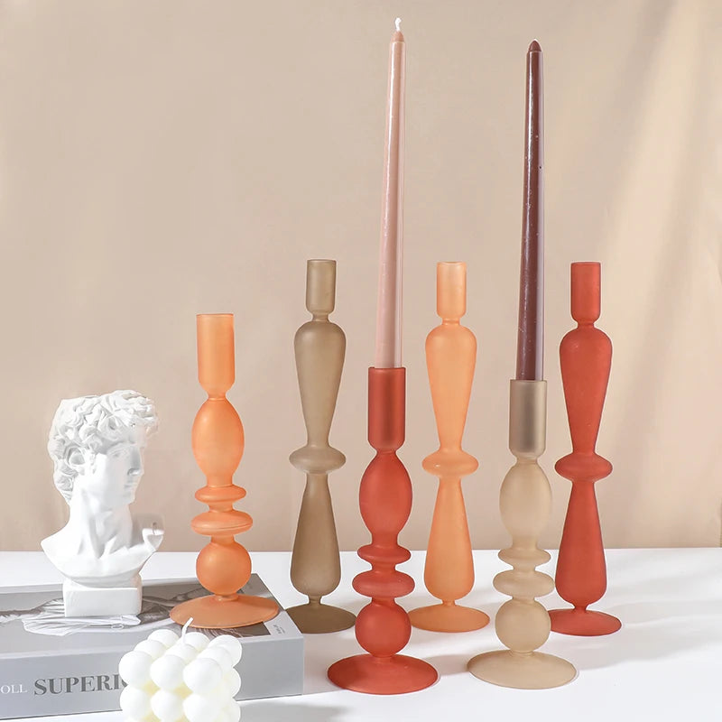 Matte Glass Candle Holders
