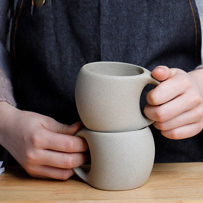 Japanese-style Ceramic Mug With Wooden Saucer