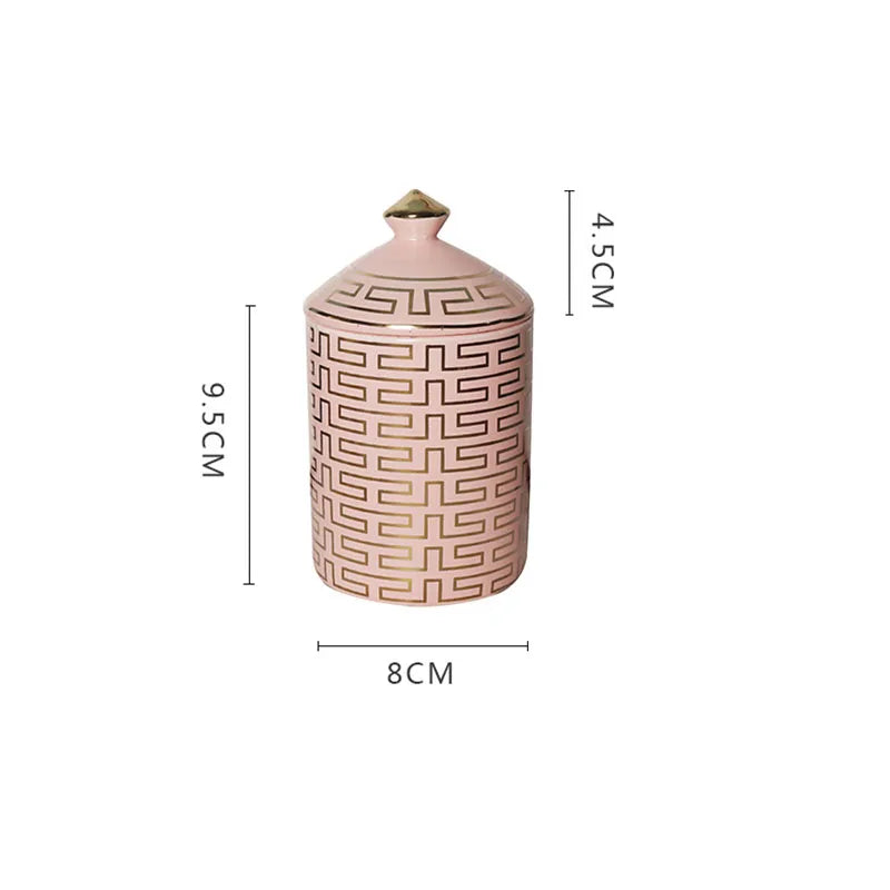 Geometric Ceramic Storage Jar