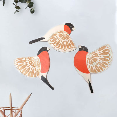 3pcs Wood Bird Wall Art