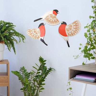 3pcs Wood Bird Wall Art