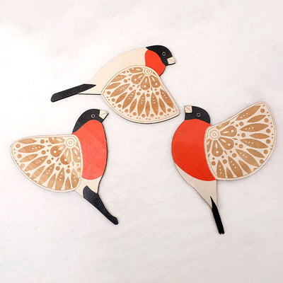 3pcs Wood Bird Wall Art