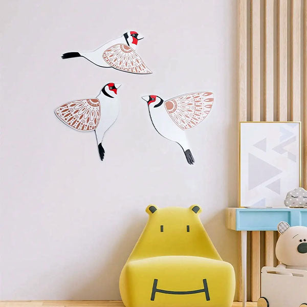 3pcs Wood Bird Wall Art