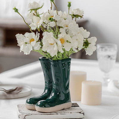 Wellington Boots Ceramic Vase