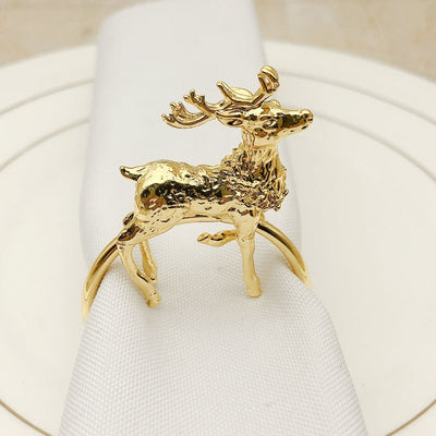 Christmas Reindeer Napkin Ring Set