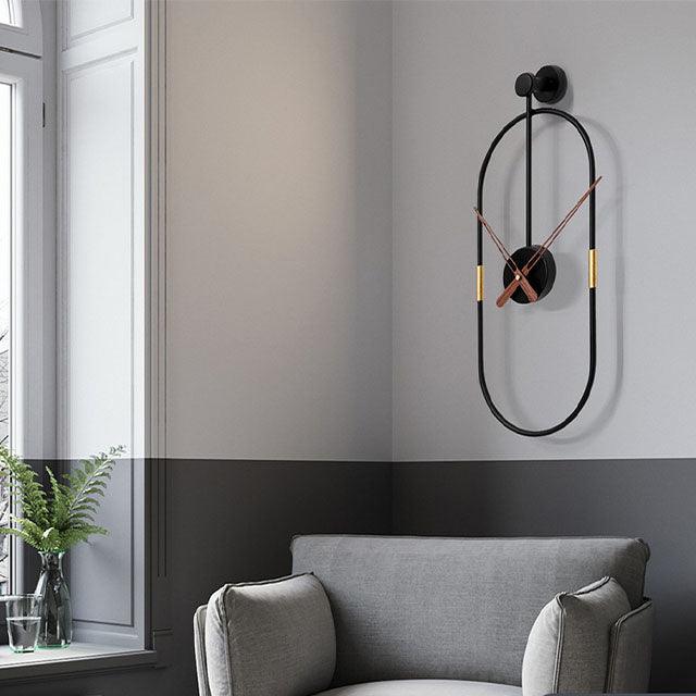 Oblong Minimalist Metal Wall Clock - Glamorous Hangups Ltd
