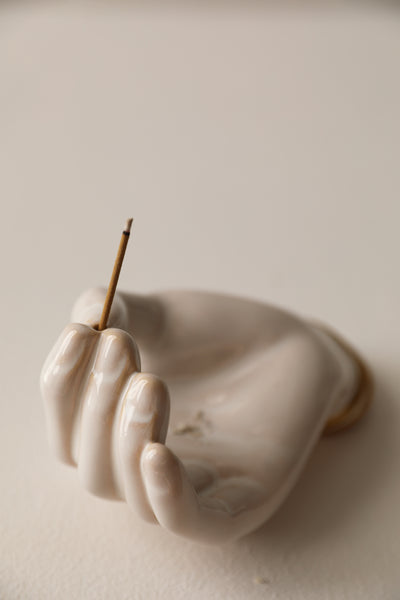 Hand-Shaped Ceramic Incense Holder