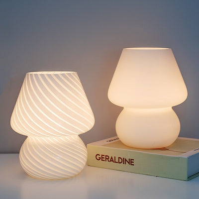 Glass Mushroom-Shape LED Desk Lamp