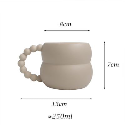 Rounded Nordic Mugs With Bobble Handle