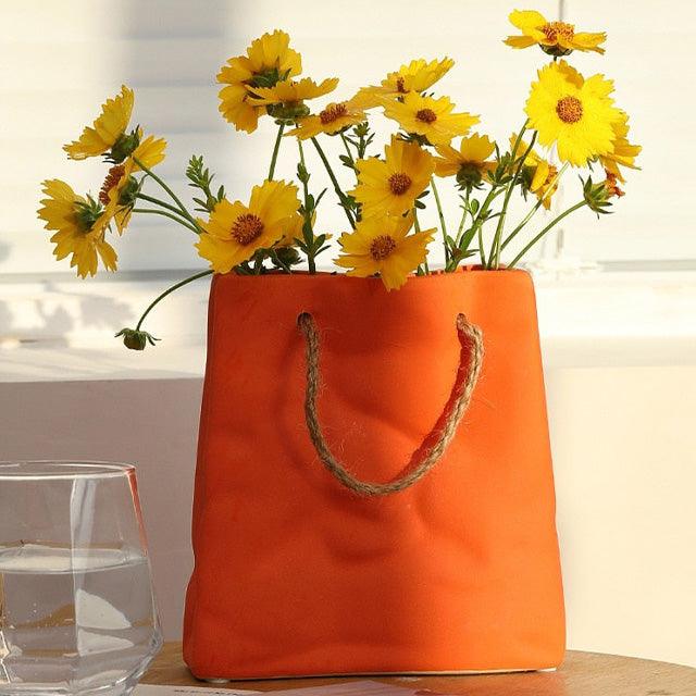 Shopping Bag Ceramic Vase - Glamorous Hangups Ltd