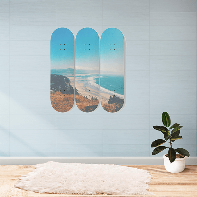 Malibu Beach 3 Skateboards Wall Art - Glamorous Hangups Ltd