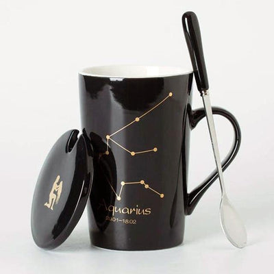 In The Stars Zodiac Coffee Mugs with Spoon & Lid - Glamorous Hangups Ltd