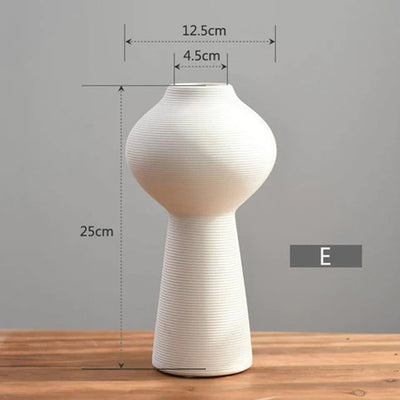 Classic White Ceramic Art Vase
