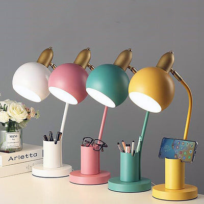 Round Nordic Desk Lamp With Pen Holder