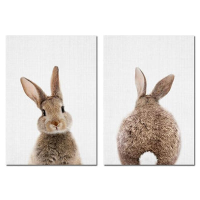 Bunny Rabbit Face & Tail Animal Wall Art - Glamorous Hangups Ltd