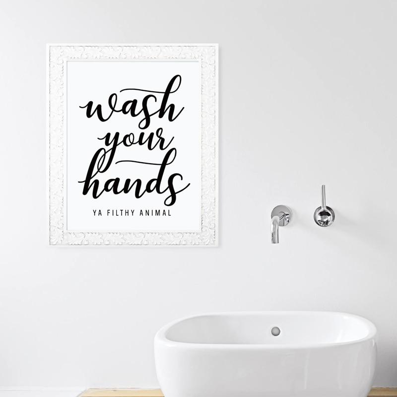 Wash Your Hands You Filthy Animal Canvas Wall Art - Glamorous Hangups Ltd