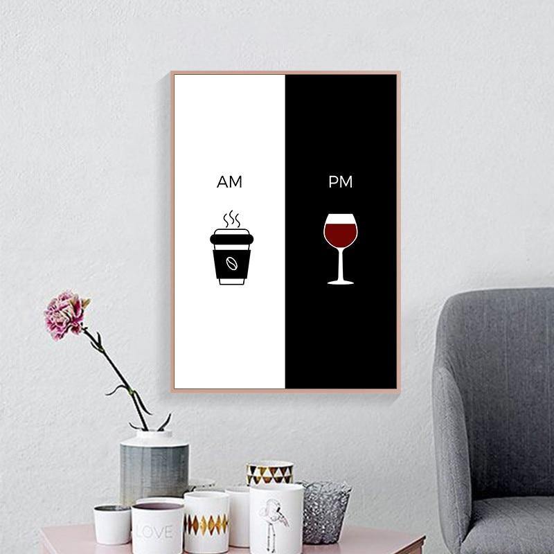 Coffee & Wine Wall Art Canvas Print - Glamorous Hangups Ltd