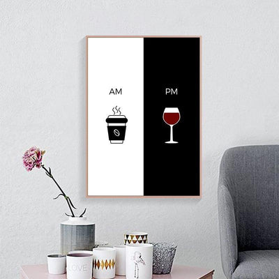 Coffee & Wine Wall Art Canvas Print - Glamorous Hangups Ltd