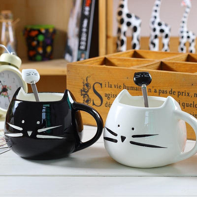 Cat Coffee Mug with Spoon - Glamorous Hangups Ltd