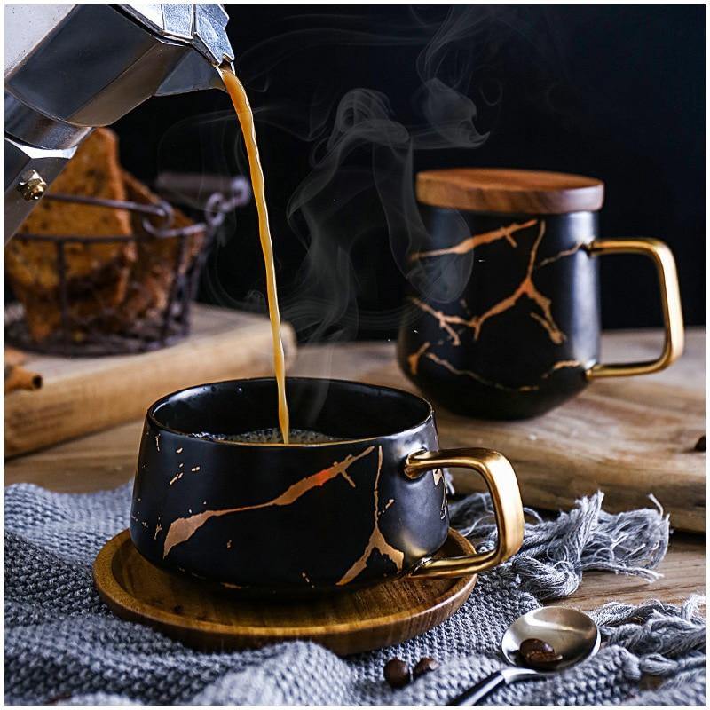 Gold Marble Coffee Mugs