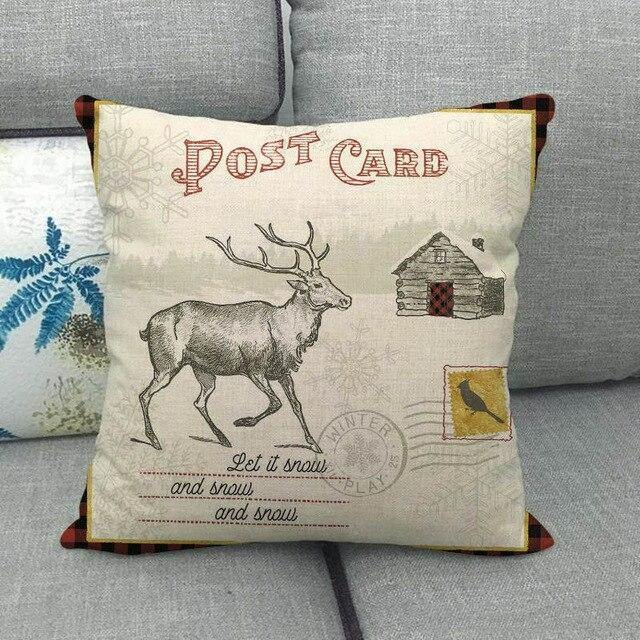 Vintage Postcard Christmas Cushion Cover - Glamorous Hangups Ltd