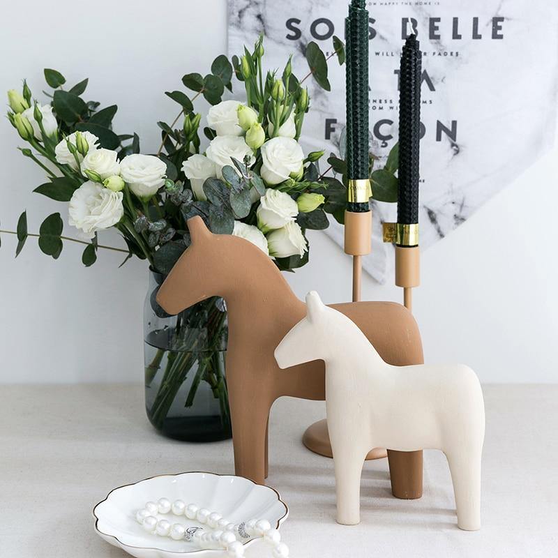 Nordic Wooden Horse Table Ornament - Glamorous Hangups Ltd