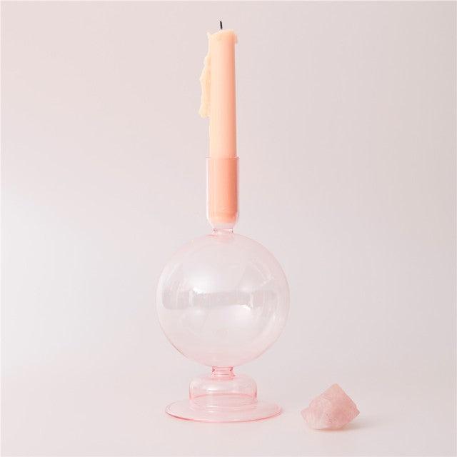 Colourful Glass Candle Holder - Glamorous Hangups Ltd