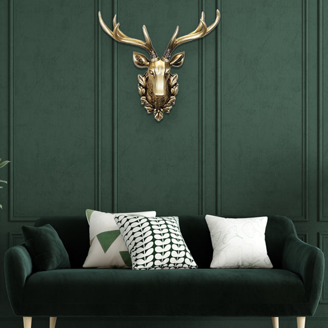 Gold Stag Head Vintage Wall Mount