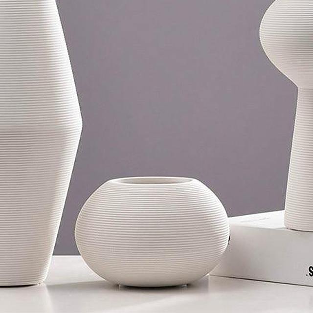 Classic White Ceramic Art Vase - Glamorous Hangups Ltd