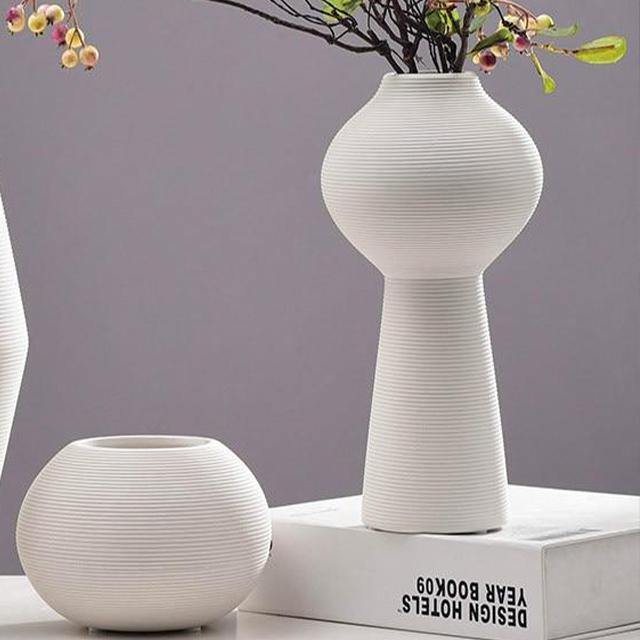 Classic White Ceramic Art Vase - Glamorous Hangups Ltd